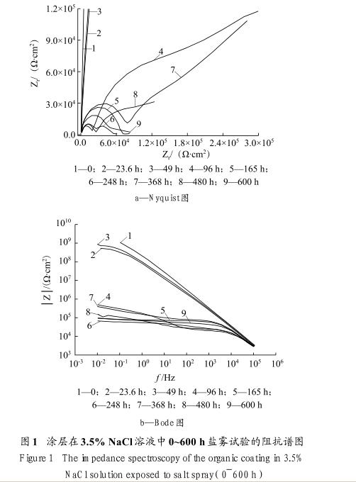 某有机涂层在盐雾环境下性能