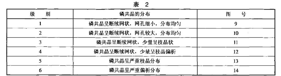 第二级别国进行检查和评定，其各级说明见表2